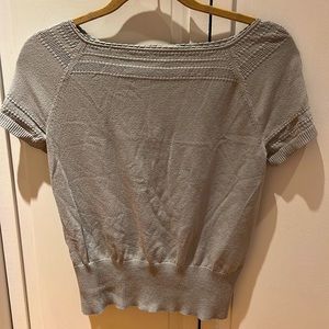 Ann Taylor Factory Square Neck Sweater Top - Gray